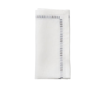 Kim Seybert Napkins: BACCARAT Harmonie in White, Gray & Silver, Set of 4